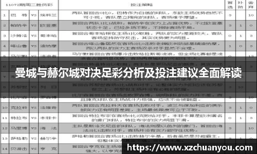 曼城与赫尔城对决足彩分析及投注建议全面解读